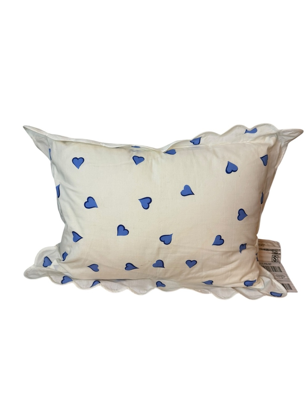 D. Porthault Blue Heart Coeurs Boudoir Pillow Sham